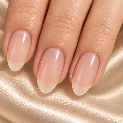 Step 1: prepared natural almond nails.