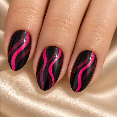 Step 4: the finished, sealed ribbon manicure.